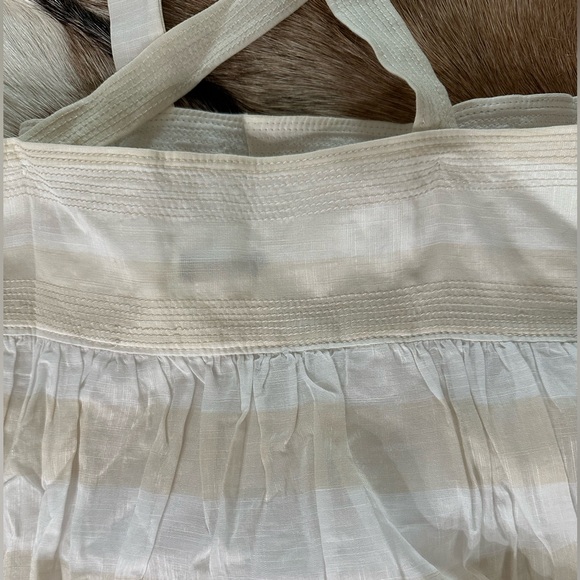J. Crew NWT Ivory & White Striped Babydoll Top Blouse Lined Side Zip size 10 - Picture 4 of 16